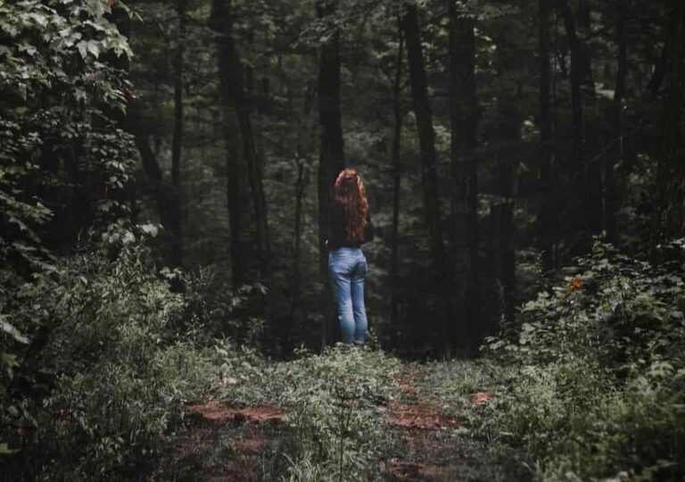 Woman in woods