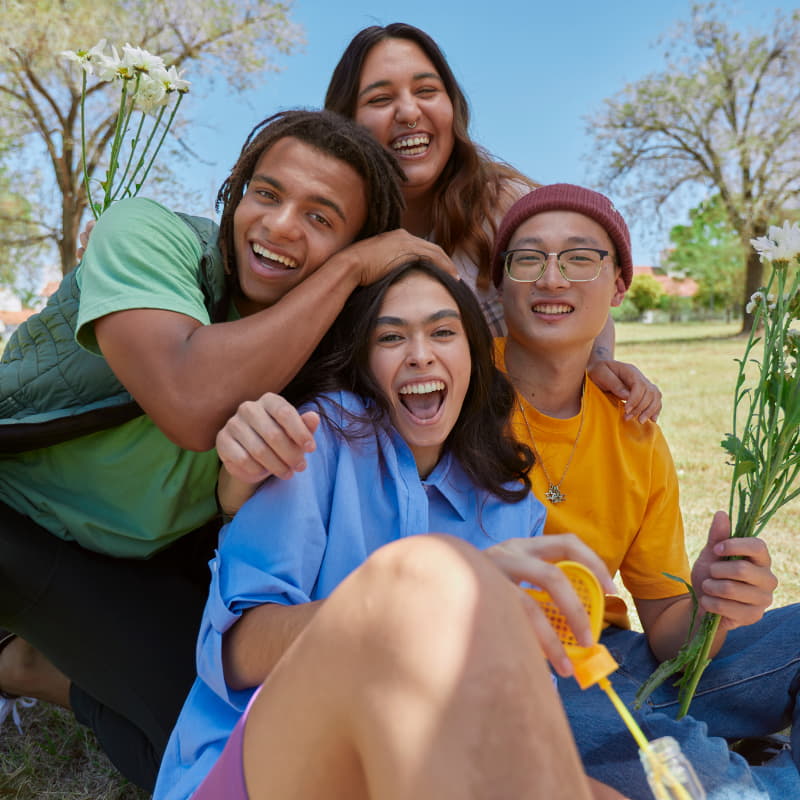 friends laughing together