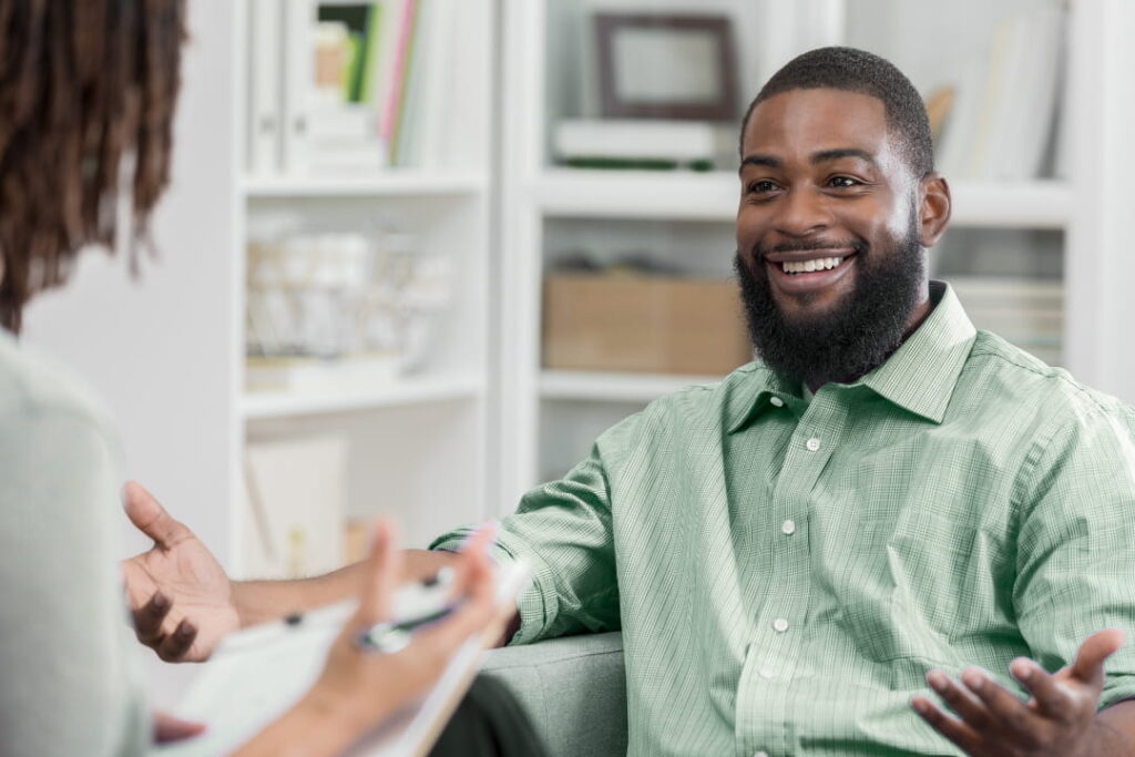 man in therapy